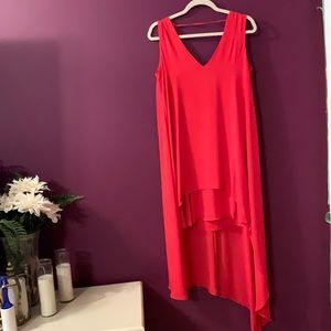 BCBG Max Azria coral asymmetrical dress -small